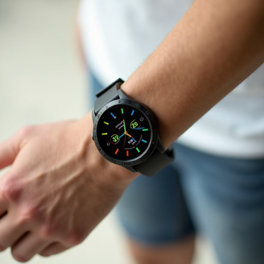 fitness tracker on the hand
